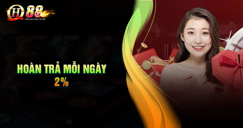 Thông tin ưu đãi hoàn trả mỗi ngày 2% của QH88 Nội dung ưu đãi hoàn trả mỗi ngày 2% của QH88
